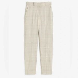 H&M Plaid Work Pants Size 8 Cream/Beige